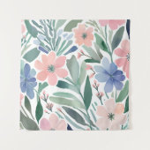Boho Wildblume Watercolor Floral Pastell Wall Wandteppich (Vorderseite)