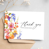 Boho Wildblume Watercolor Florenz Hochzeitsfeier Dankeskarte