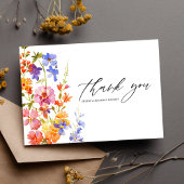 Boho Wildblume Watercolor Florenz Hochzeitsfeier Dankeskarte