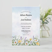 Boho Wildblume Watercolor Personalize Wedding Einladung (Stehend Vorderseite)