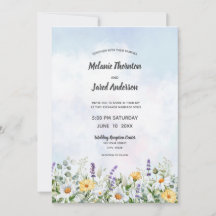Boho Wildblume Watercolor Personalize Wedding