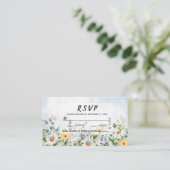 Boho Wildblume Watercolor Personalize Wedding Platzkarte (Stehend Vorderseite)