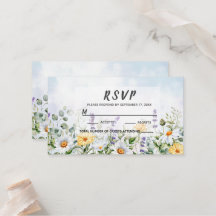 Boho Wildblume Watercolor Personalize Wedding