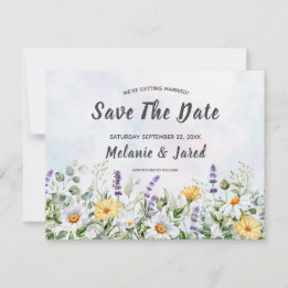Boho Wildblume Watercolor Personalize Wedding Save The Date