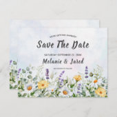 Boho Wildblume Watercolor Personalize Wedding Save The Date (Vorne/Hinten)