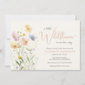 Boho Wildblume Watercolor Taupe Kinderdusche Einladung (Vorderseite)