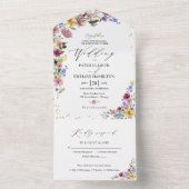 Boho Wildblume Wedding All In One Einladung (Innen Boden)