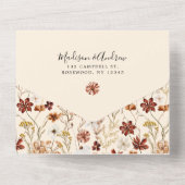 Boho Wildblume Wedding All In One Einladung (Rückseite)