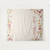 Boho Wildblume Wedding Backdrops Wandteppich (Vorderseite (Horizontal))