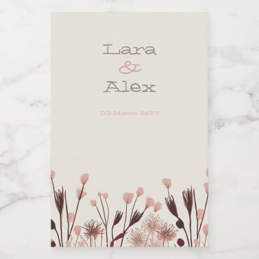 Boho Wildblume Wedding Candle Label Lebensmitteletikett (Einzelnes Label)