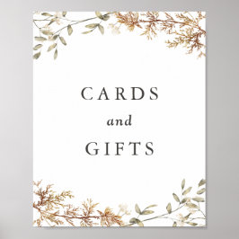 Boho Wildblume Wedding Cards and Gifts Sign Poster