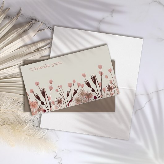 Boho Wildblume Wedding Danke-Card