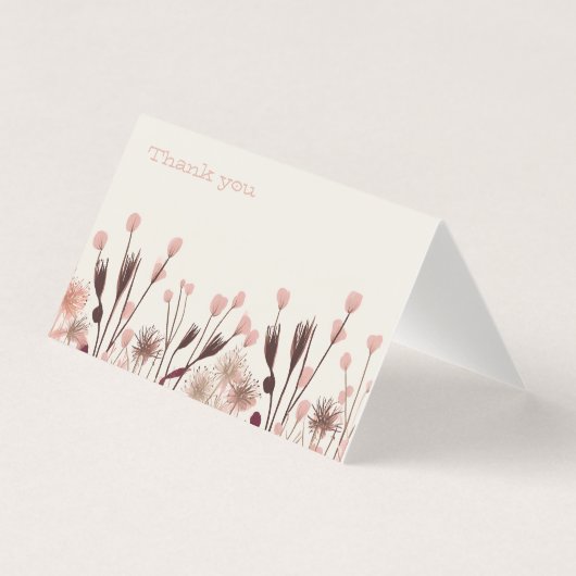 Boho Wildblume Wedding Danke-Card (Vorderseite)