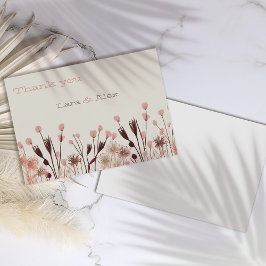 Boho Wildblume Wedding Dankeskarte