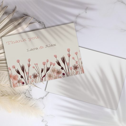 Boho Wildblume Wedding Dankeskarte