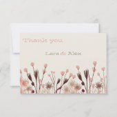 Boho Wildblume Wedding Dankeskarte (Vorderseite)