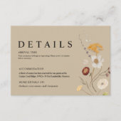 Boho Wildblume Wedding Details Card Begleitkarte (Vorderseite)