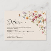 Boho Wildblume Wedding Details Eintrittskarte Begleitkarte (Vorderseite)