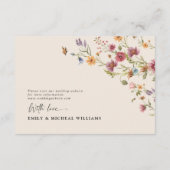 Boho Wildblume Wedding Details Eintrittskarte Begleitkarte (Rückseite)