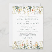 Boho Wildblume Wedding Einladung (Vorderseite)