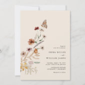 Boho Wildblume Wedding Einladung (Vorderseite)