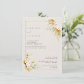 Boho Wildblume Wedding Einladung (Stehend Vorderseite)