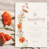 Boho Wildblume Wedding Einladung