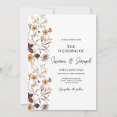 Boho Wildblume Wedding Einladung (Vorderseite)