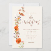 Boho Wildblume Wedding Einladung (Vorderseite)