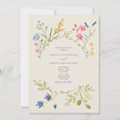 Boho Wildblume Wedding Einladung (Vorderseite)