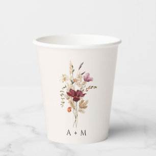 Boho Wildblume Wedding Elegante Fall Vintag Pappbecher
