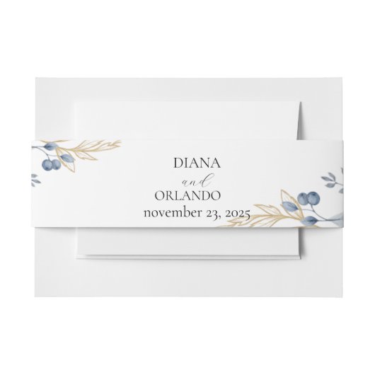 Boho Wildblume Wedding Elegantes Skript Einladungsbanderole (Vorderseite Beispiel)