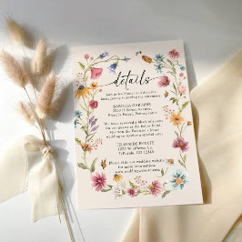 Boho Wildblume Wedding Enclosure Card Begleitkarte