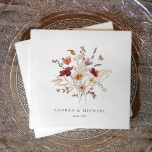 Boho Wildblume Wedding Fall Floral Serviette