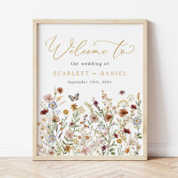Boho Wildblume Wedding Garden Blume Willkommen