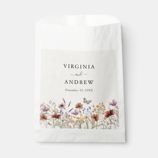 Boho Wildblume Wedding Geschenktütchen (Vorderseite)