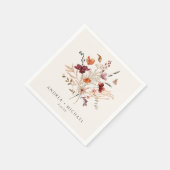 Boho Wildblume Wedding Herbst Cream Serviette (Ecke)
