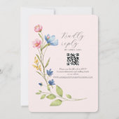 Boho Wildblume Wedding Invite mit QR Code Einladung (Rückseite)