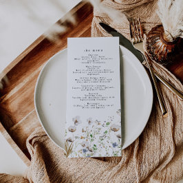 Boho Wildblume Wedding Menu