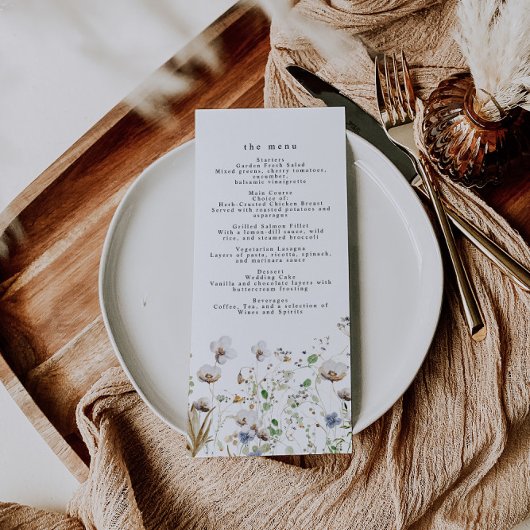 Boho Wildblume Wedding Menu