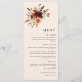 Boho Wildblume Wedding Menu Card Menükarte (Vorderseite)