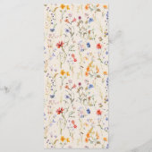 Boho Wildblume Wedding Menu Karte (Rückseite)