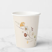 Boho Wildblume Wedding Paper Cups Pappbecher (Rückseite)