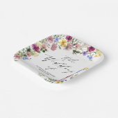 Boho Wildblume Wedding Pappteller (Gewinkelt)