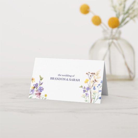 Boho Wildblume Wedding Platzkarte (Rückseite)