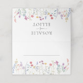 Boho Wildblume Wedding Platzkarte (Außenseite Aufgefaltet)