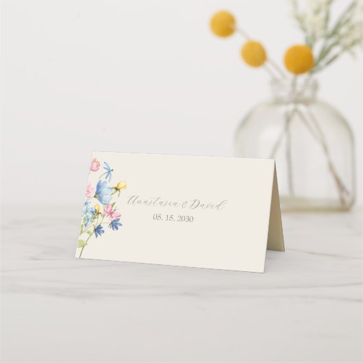 Boho Wildblume Wedding Platzkarte (Rückseite)