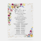 Boho Wildblume Wedding Program Acrylschild (Vorderseite)