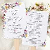 Boho Wildblume Wedding Program Fächer