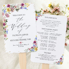Boho Wildblume Wedding Program Fächer
